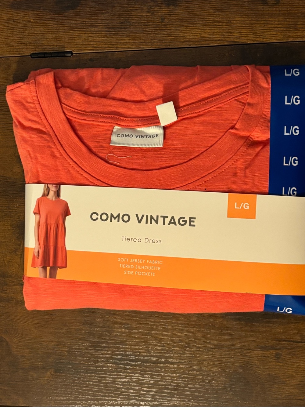 Fred David Coral Short-Sleeve Tiered Dress
